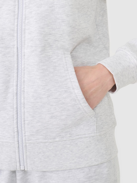 Damska bluza dresowa rozpinana z kapturem 4F 4FWMM00TSWSF2136 - szara