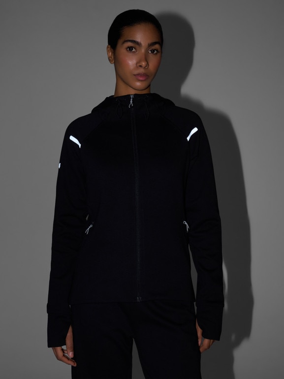 Damska bluza dresowa rozpinana z kapturem 4F 4FWSS26TSWSF2172 - czarna