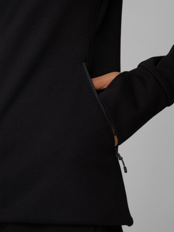 Damska bluza dresowa rozpinana z kapturem 4F 4FWSS26TSWSF2172 - czarna
