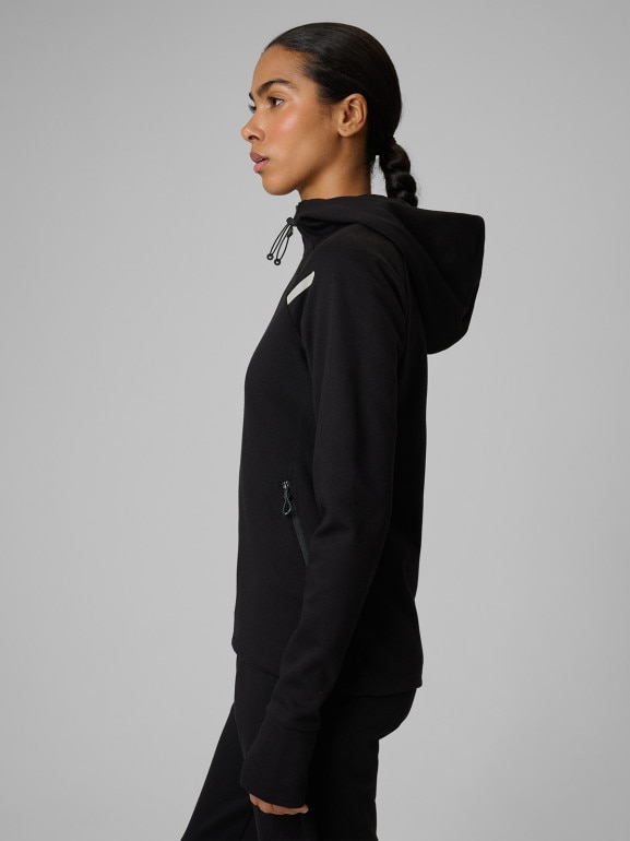 Damska bluza dresowa rozpinana z kapturem 4F 4FWSS26TSWSF2172 - czarna