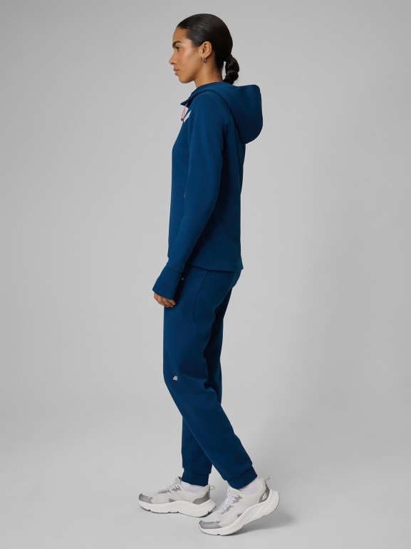 Damska bluza dresowa rozpinana z kapturem 4F 4FWSS26TSWSF2172 - granatowa