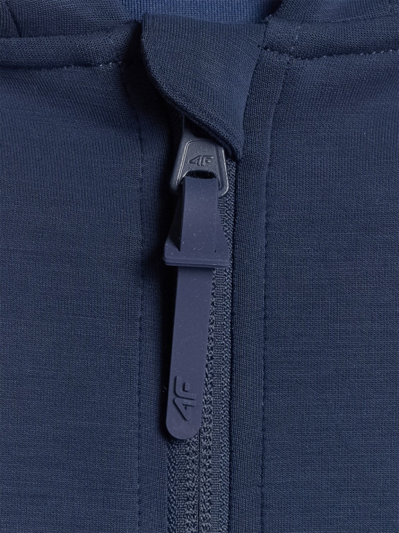 Damska bluza dresowa rozpinana z kapturem 4F 4FWSS26TSWSF2178 - granatowa