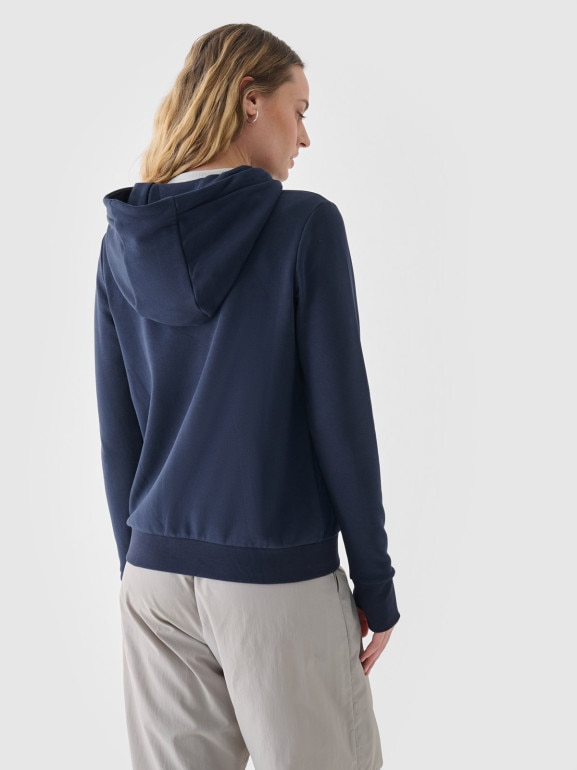 Damska bluza dresowa rozpinana z kapturem 4F NOSH4-BLD004B-30S - granatowa