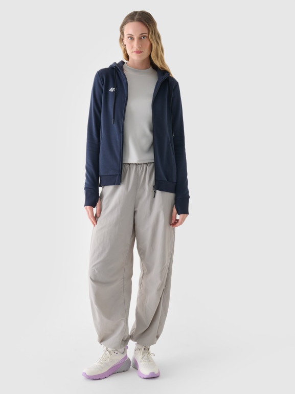 Damska bluza dresowa rozpinana z kapturem 4F NOSH4-BLD004B-30S - granatowa