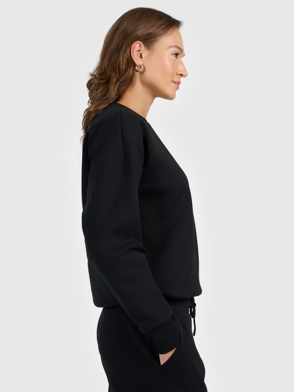 Damska bluza nierozpinana bez kaptura 4F 4FRAW25TSWSF2590 - czarna