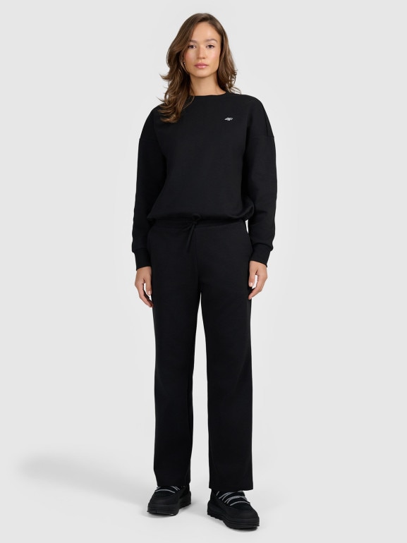 Damska bluza nierozpinana bez kaptura 4F 4FRAW25TSWSF2590 - czarna