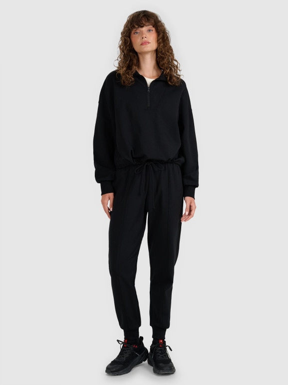 Damska bluza nierozpinana bez kaptura 4F 4FWAW25TSWSF1870 - czarna