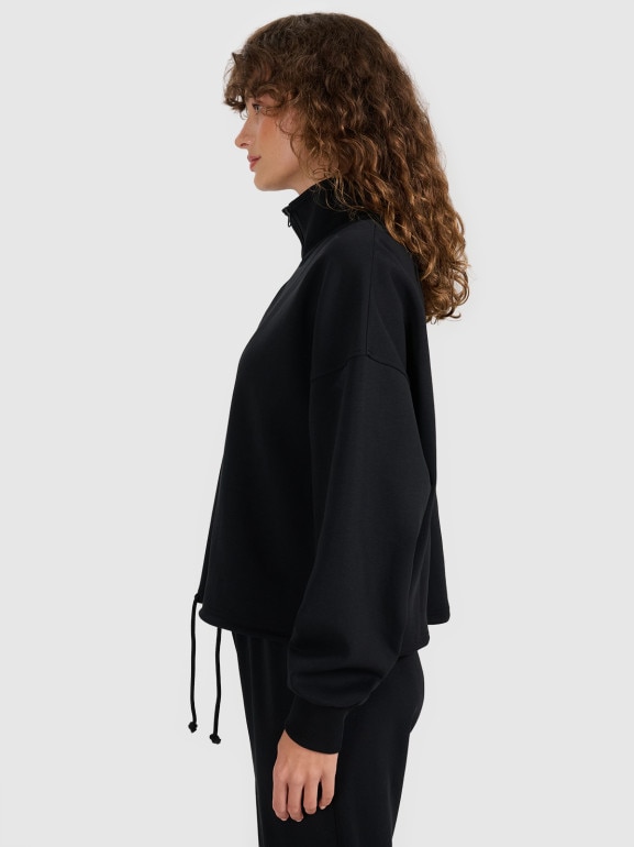 Damska bluza nierozpinana bez kaptura 4F 4FWAW25TSWSF1870 - czarna