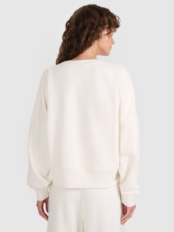 Damska bluza nierozpinana bez kaptura 4F 4FWAW25TSWSF1888 - beżowa