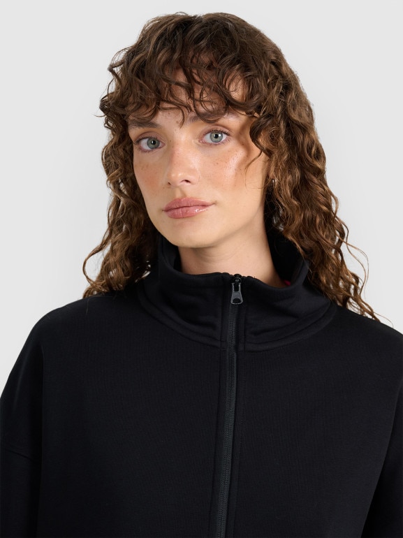 Damska bluza nierozpinana bez kaptura 4F 4FWAW25TSWSF1889 - czarna