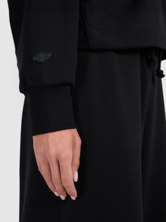 Damska bluza nierozpinana bez kaptura 4F 4FWAW25TSWSF1889 - czarna