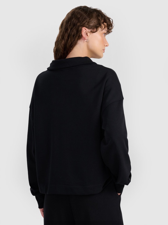 Damska bluza nierozpinana bez kaptura 4F 4FWAW25TSWSF1889 - czarna