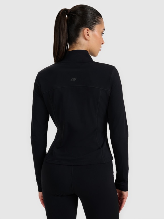 Damska bluza rozpinana bez kaptura 4F 4FWAW25TSWSF1873 - czarny