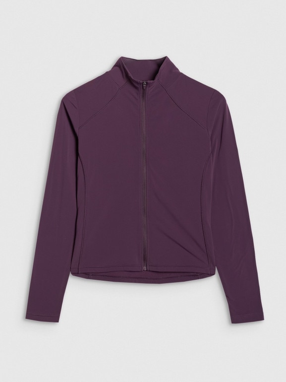 Damska bluza rozpinana bez kaptura 4F 4FWAW25TSWSF1873 - fioletowy