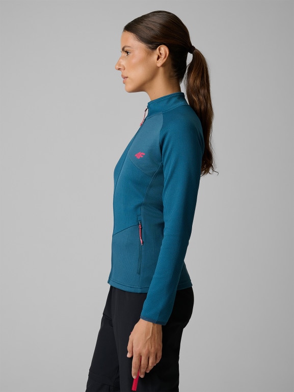 Damska bluza trekkingowa 4F 4FRSS26TFSWF0986 - turkusowa