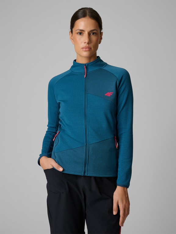 Damska bluza trekkingowa 4F 4FRSS26TFSWF0986 - turkusowa
