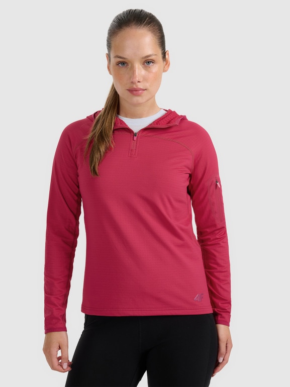 Damska bluza trekkingowa 4F 4FWAW25TFSWF591 - różowa
