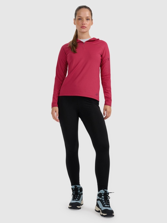 Damska bluza trekkingowa 4F 4FWAW25TFSWF591 - różowa