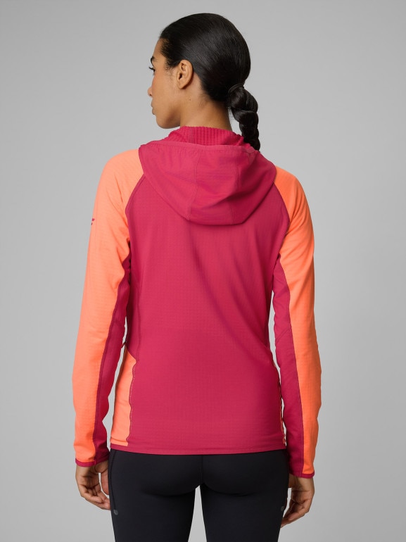 Damska bluza trekkingowa z kapturem 4F 4FWSS26TFSWF641 - czerwona