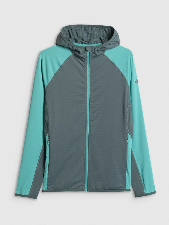 Damska bluza trekkingowa z kapturem 4F 4FWSS26TFSWF641 - zielona