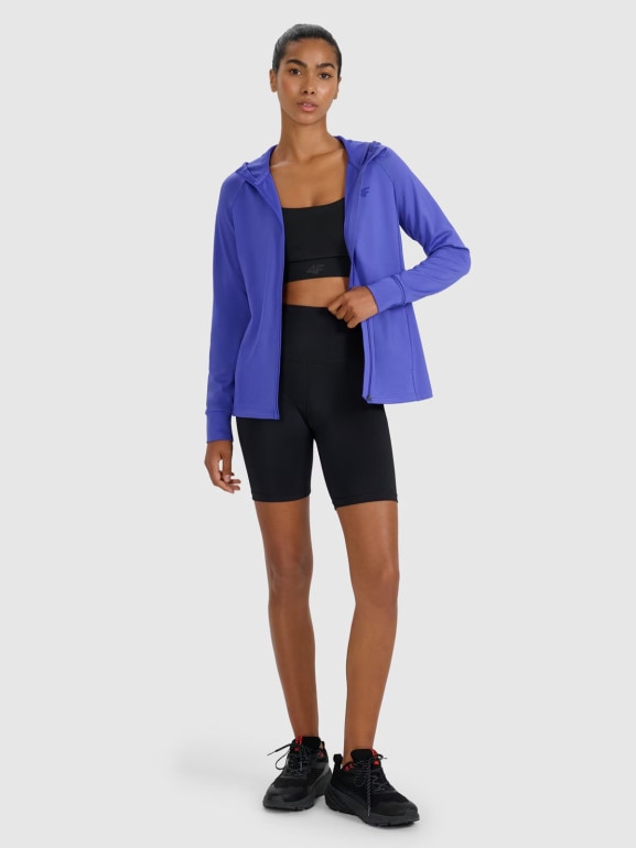 Damska bluza treningowa 4F 4FWAW25TFSWF585 - niebieska