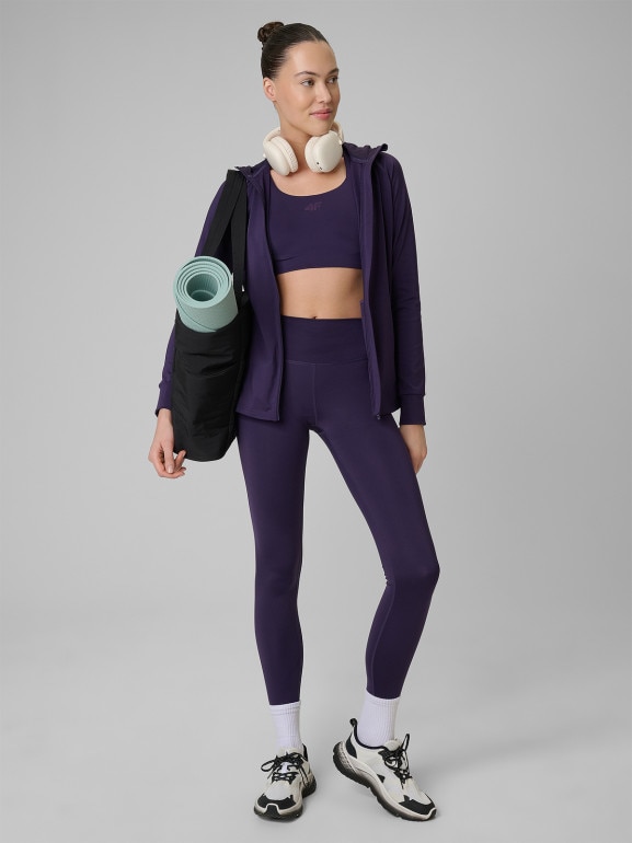 Damska bluza treningowa 4F 4FWSS26TFSWF656 - fioletowa