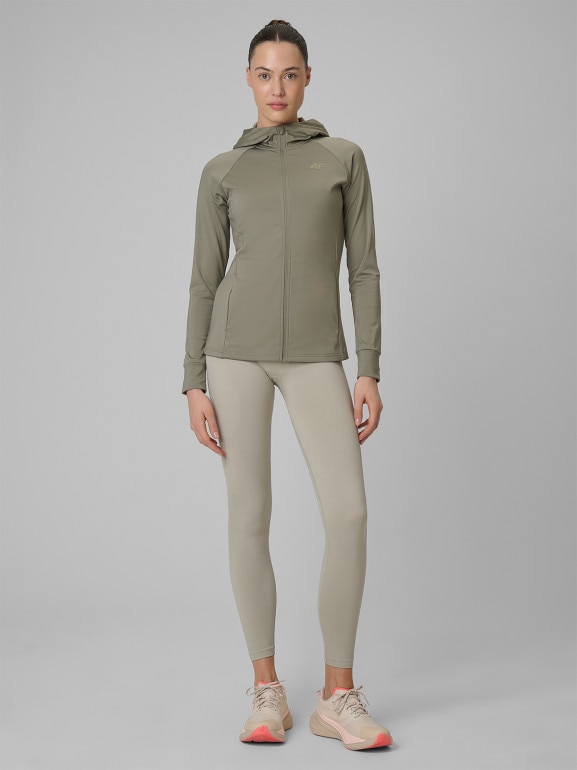 Damska bluza treningowa 4F 4FWSS26TFSWF656 - zielona