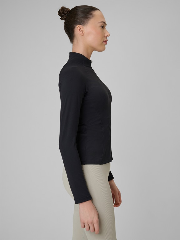 Damska bluza treningowa slim 4F 4FWSS26TFSWF0850 - czarna