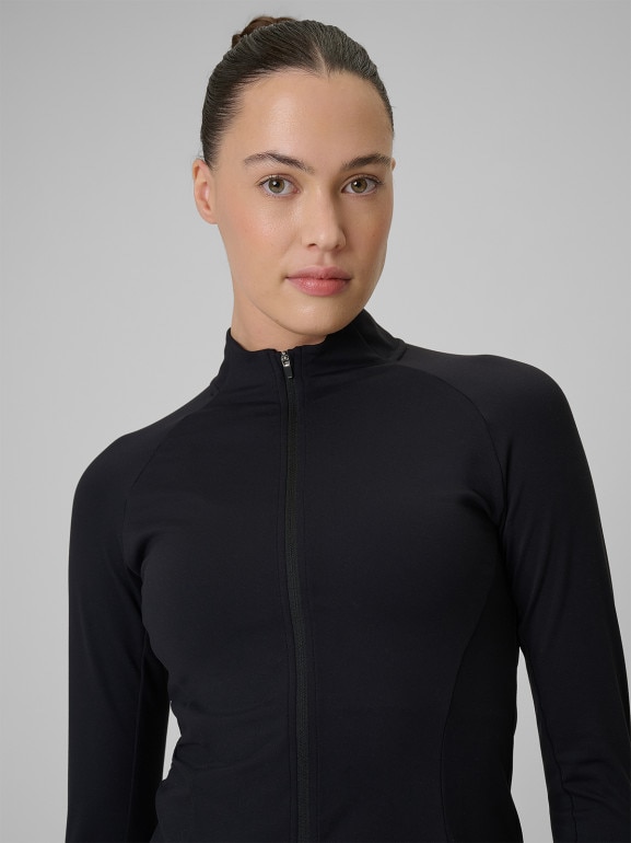 Damska bluza treningowa slim 4F 4FWSS26TFSWF0850 - czarna