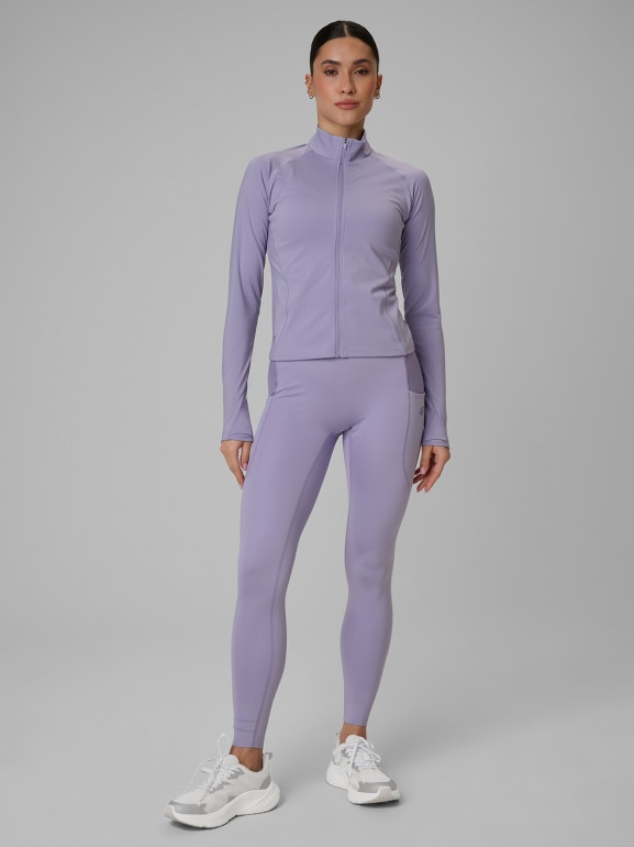 Damska bluza treningowa slim 4F 4FWSS26TFSWF645 - fioletowa