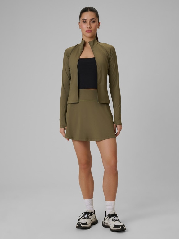 Damska bluza treningowa slim 4F 4FWSS26TFSWF645 - khaki