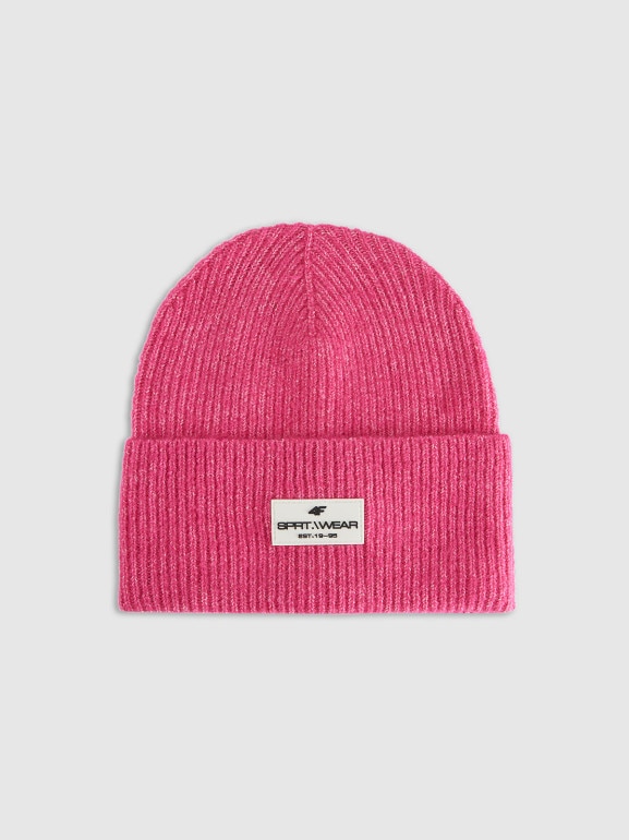 Damska czapka beanie 4F 4FRAW25ACAPF0725 - różowa