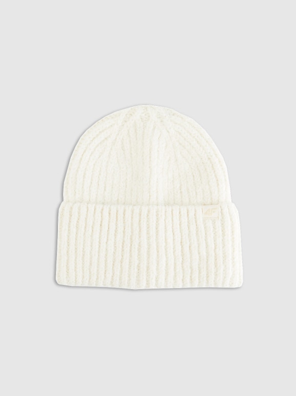 Damska czapka beanie zimowa 4F 4FRAW25ACAPF0729 - beżowa