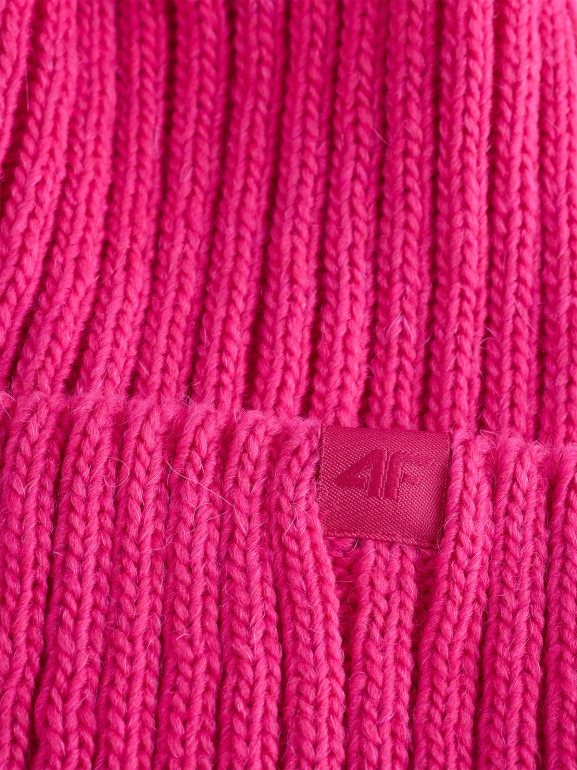 Damska czapka zimowa 4F 4FRAW25ACAPF0802 - różowa