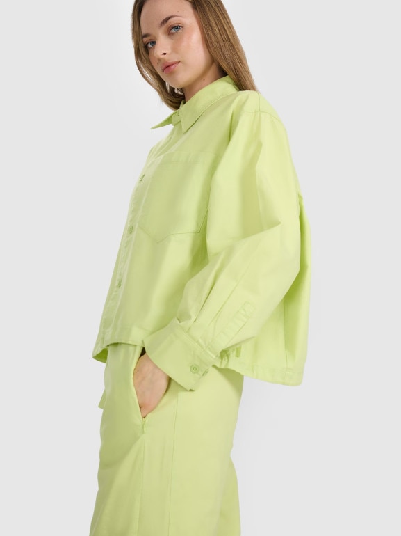 Damska koszula oversize 4F 4FRSS25TSHIF130 -żółta