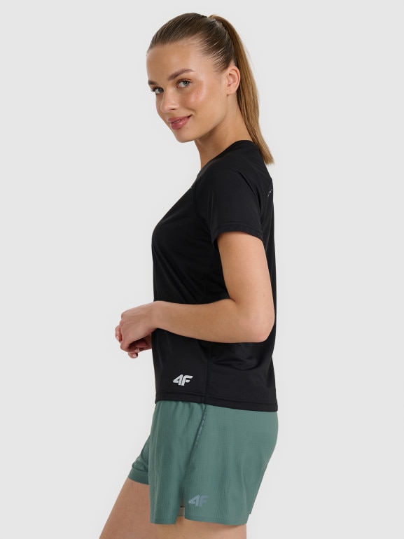 Damska koszulka do biegania 4F 4FWAW25TFTSF1510 - czarna