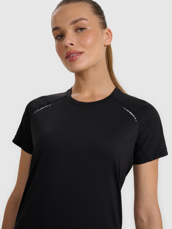 Damska koszulka do biegania 4F 4FWAW25TFTSF1510 - czarna