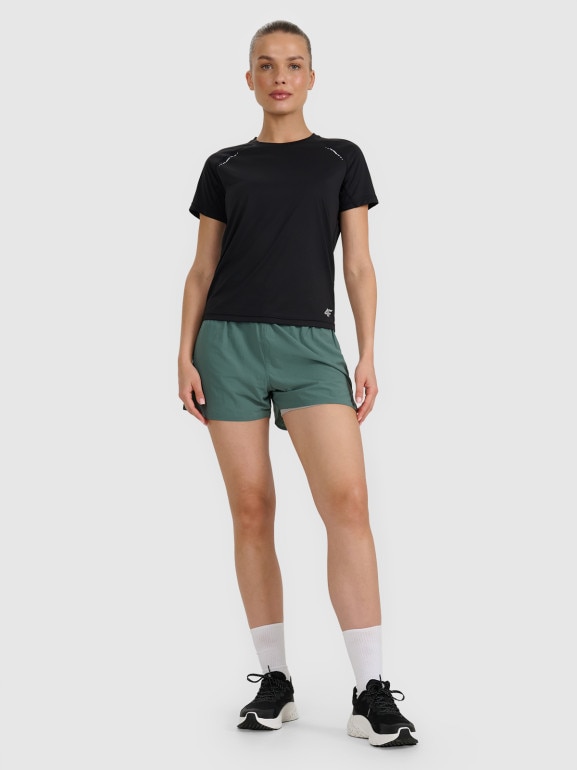 Damska koszulka do biegania 4F 4FWAW25TFTSF1510 - czarna