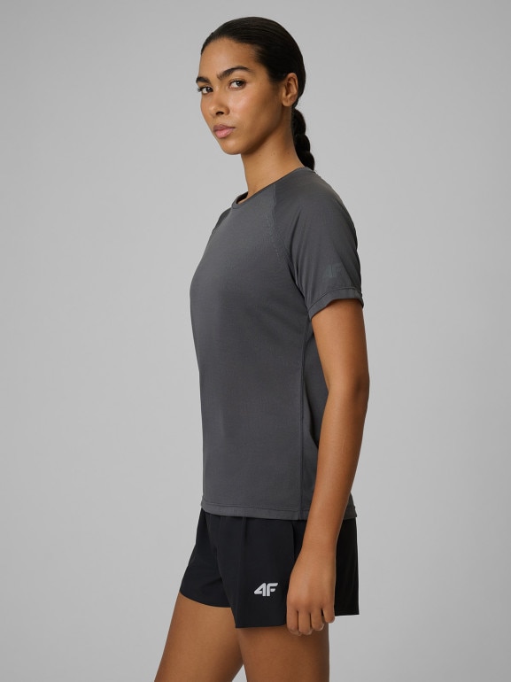 Damska koszulka do biegania 4F 4FWSS26TFTSF1801 - szara