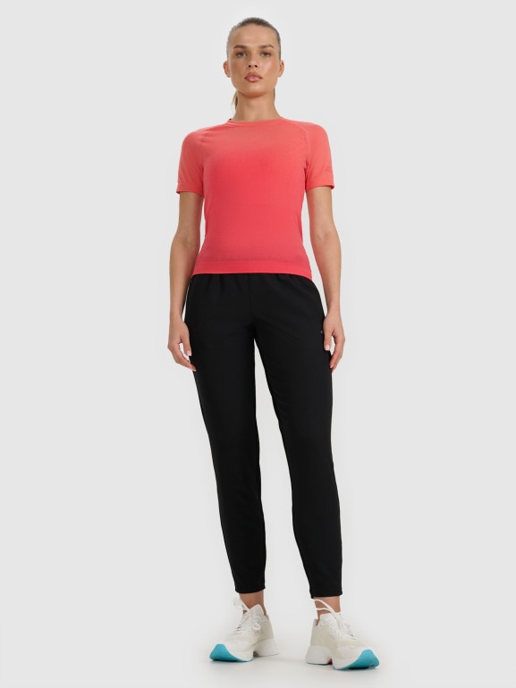 Damska koszulka do biegania w terenie 4F 4FWAW25TFTSF1509 - pomarańczowa