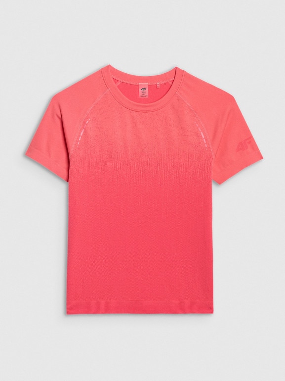 Damska koszulka do biegania w terenie 4F 4FWAW25TFTSF1509 - pomarańczowa