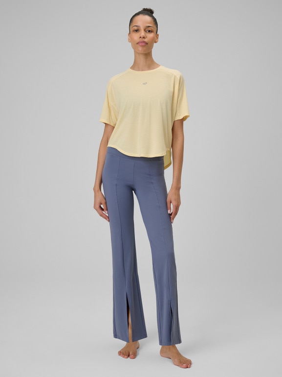 Damska koszulka do jogi 4F 4FRSS26TFTSF2331 - żółta