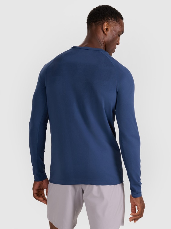 Męski longsleeve treningowy 4F 4FRSS24TPTSF623 - niebieski