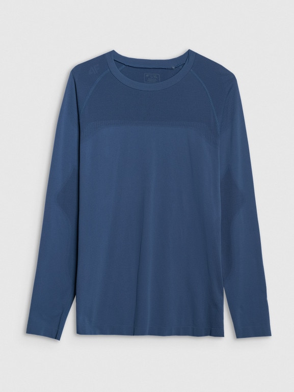 Męski longsleeve treningowy 4F 4FRSS24TPTSF623 - niebieski