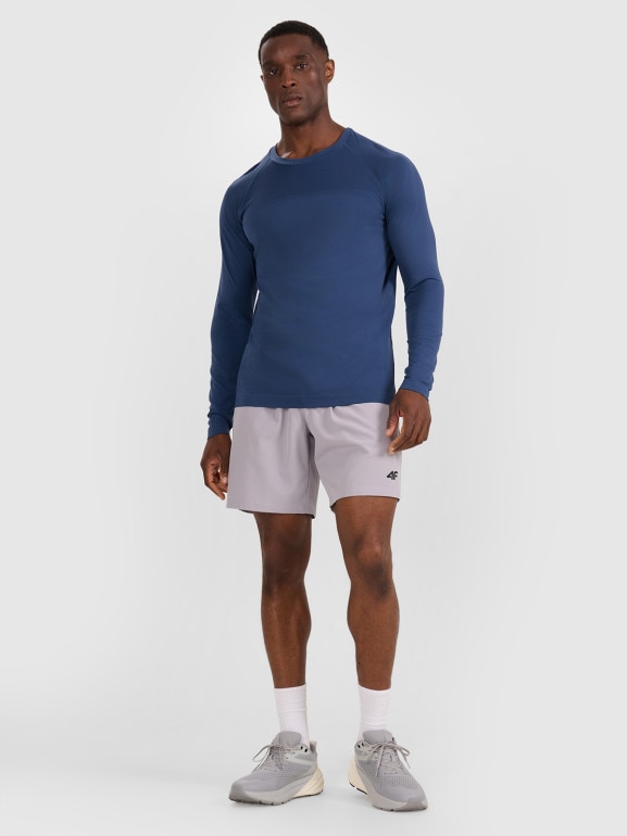 Męski longsleeve treningowy 4F 4FRSS24TPTSF623 - niebieski