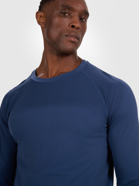 Męski longsleeve treningowy 4F 4FRSS24TPTSF623 - niebieski