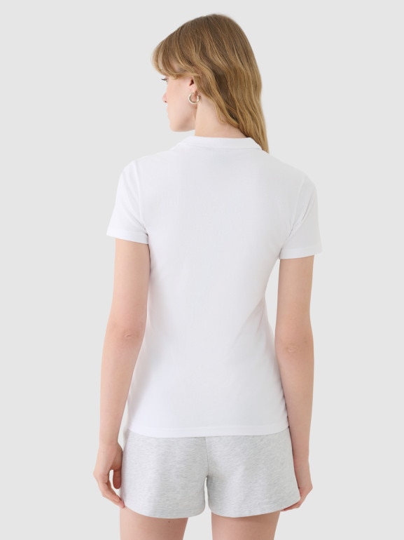 Damska koszulka polo 4F 4FWMM00TPTSF365 - biała