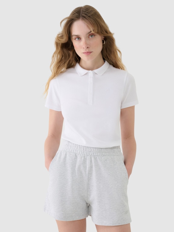 Damska koszulka polo 4F 4FWMM00TPTSF365 - biała
