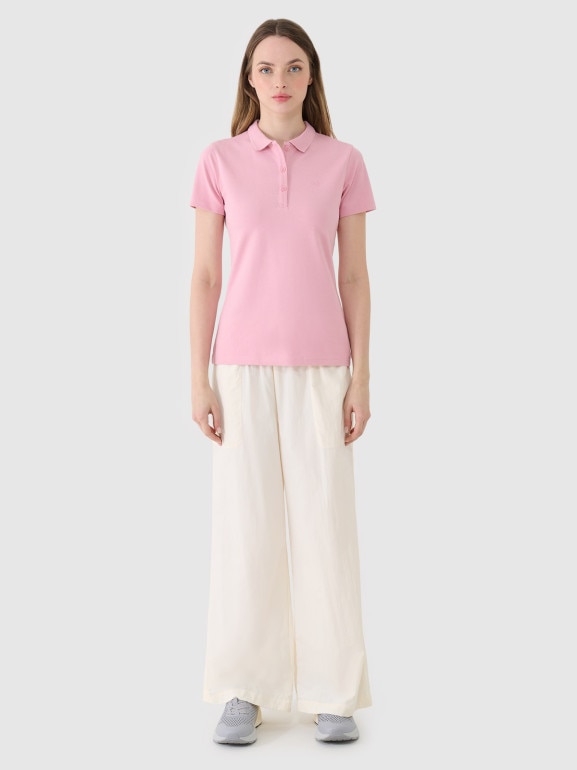 Damska koszulka polo 4F 4FWMM00TPTSF365 - różowa