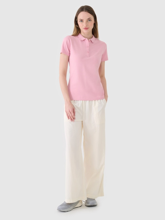 Damska koszulka polo 4F 4FWMM00TPTSF365 - różowa